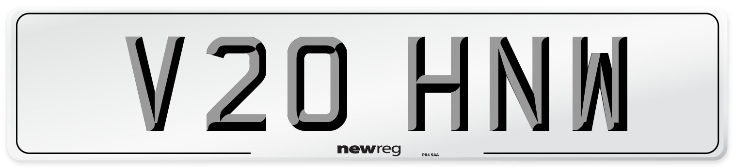 V20 HNW Number Plate from New Reg